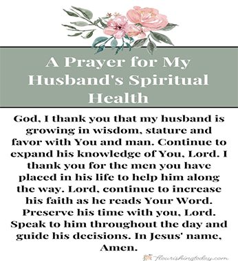 a prayer for my husband spiritual health Wives as Spiritual Shields for their Husbands