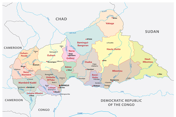 Central African Republic Political Map