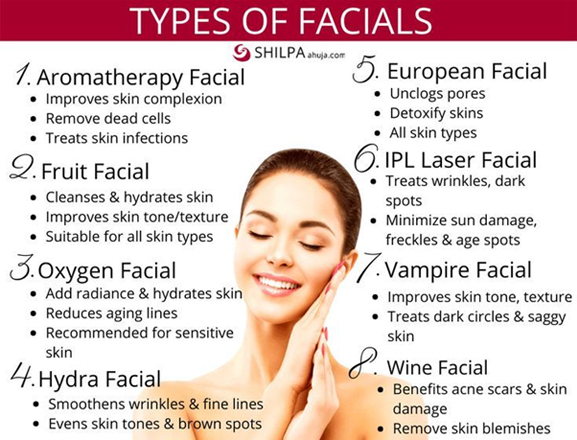 types of facials 2 Types of Facials