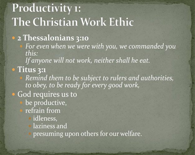 The Christian Work Ethic