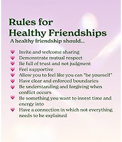 Rules for Healthy Friendships